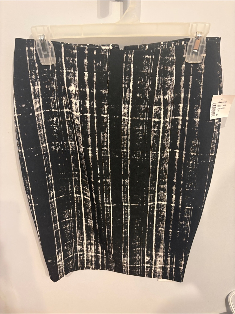 Ricki's Black and White Vertical Stripe Pencil Skirt